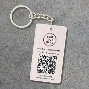 Llavero Logotipo promocional Código QR Rosa