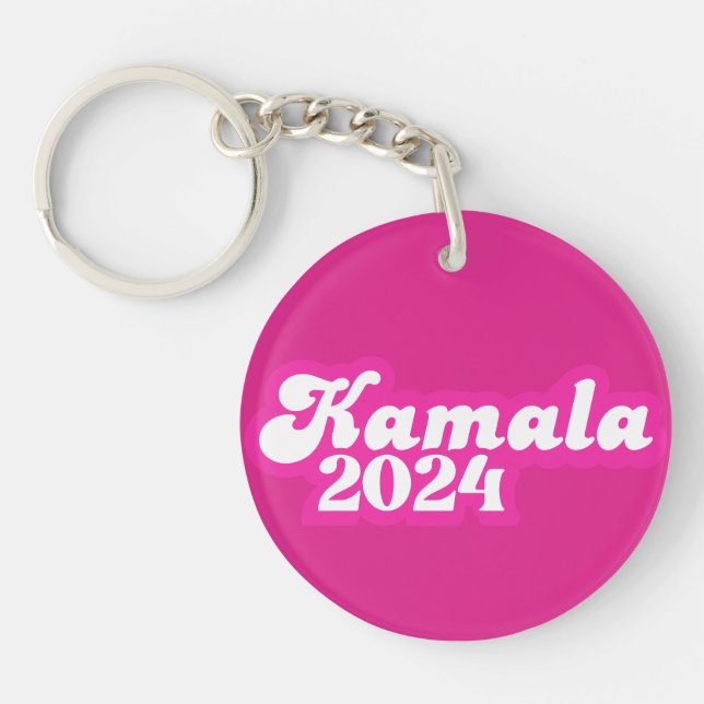 Llavero Logotipo rosa de la chica Kamala Harris 2024 (Frente)
