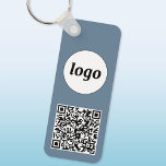Llavero Logotipo sencillo Código QR Código comercial Gris<br><div class="desc">Añada su propio logotipo y código QR a este sorprendente diseño profesional minimalista. Ideal para la marca de empleados,  o como producto promocional para sus empleados,  clientes y clientes.</div>
