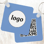 Llavero Logotipo simple Código QR Azul<br><div class="desc">Añada su propio logotipo y código QR a este sorprendente diseño profesional minimalista. Cambie el color de fondo en la Herramienta de diseño o envíe un correo electrónico a squirrell@rocketmail.com para obtener ayuda sobre los cambios de color. Ideal para la marca de empleados, o como producto promocional para sus empleados,...</div>