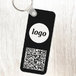Llavero Logotipo simple Código QR Negocio y blanco<br><div class="desc">Añada su propio logotipo y código QR a este sorprendente diseño profesional minimalista. Ideal para la marca de empleados,  o como producto promocional para sus empleados,  clientes y clientes.</div>