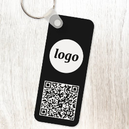 Llavero Logotipo simple Código QR Negocio y blanco
