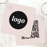Llavero Logotipo simple Código QR Rubor empresarial Rosa<br><div class="desc">Añada su propio logotipo y código QR a este sorprendente diseño profesional minimalista. Ideal para la marca de empleados,  o como producto promocional para sus empleados,  clientes y clientes. Ideal para una feria o evento corporativo.</div>
