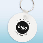 Llavero Logotipo simple con negocio de texto<br><div class="desc">Añade tu propio logotipo y elección de texto a este diseño. Eliminar el texto superior o inferior si lo prefiere. Minimalista y profesional. Excelente para la marca de empleados,  o como producto promocional para sus clientes y clientes.</div>