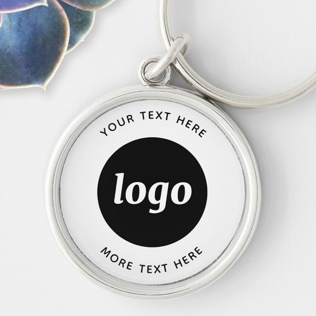 Llavero Logotipo simple con negocio de texto (Simple logo with text promotional business keyring)