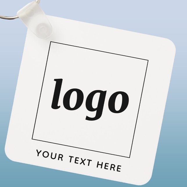Llavero Logotipo simple con negocio de texto (Logo with text business promotional aluminium keyring keychain)