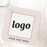 Llavero Logotipo simple con texto comercial Rubor rosa<br><div class="desc">Añade tu propio logotipo y elección de texto a este diseño. Eliminar el texto si lo prefiere. Minimalista y profesional. Excelente para la marca de empleados,  o como producto promocional para sus clientes y clientes.</div>