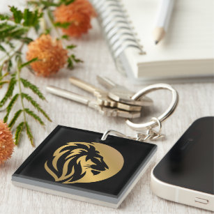 Llavero Logotipo Simple Gold Lion Leo