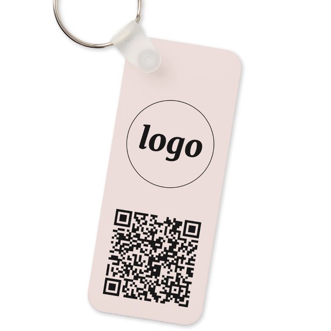 Llavero Logotipo simple QR Code (Logo QR code business promotional keychain keyring)