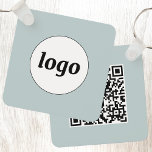 Llavero Logotipo simple QR Code<br><div class="desc">Añada su propio logotipo y código QR a este sorprendente diseño profesional minimalista. Cambie el color de fondo en la Herramienta de diseño o envíe un correo electrónico a squirrell@rocketmail.com para obtener ayuda sobre los cambios de color. Ideal para la marca de empleados, o como producto promocional para sus empleados,...</div>