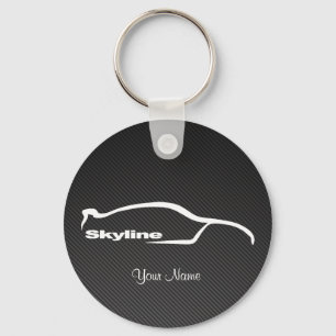 Llavero Logotipo Skyline White Silhouette con fibra de car