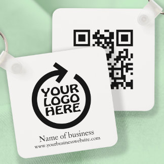 Llavero Logotipo y código QR Personalización de negocio