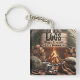 Llavero Logs & Lazy Mornings Keychain – Camping Adventure