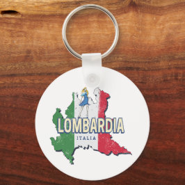 Llavero Lombardía Italia Retro Región Mapa de recuerdos de