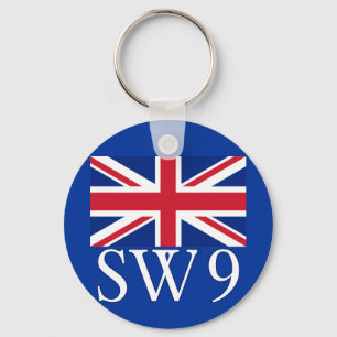 Llavero London Postcode SW9 con Union Jack