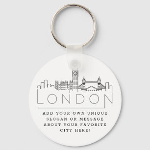 Llavero Londres, Inglaterra, línea estilizada   Lema Perso