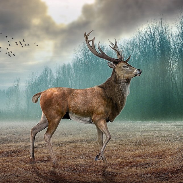Llavero Lone Deer In Misty Forest (Subido por el creador)