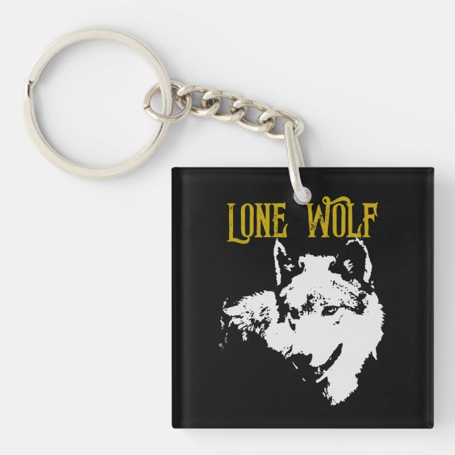 Llavero Lone Wolf Male Sigma Minimalista moderno (Frente)
