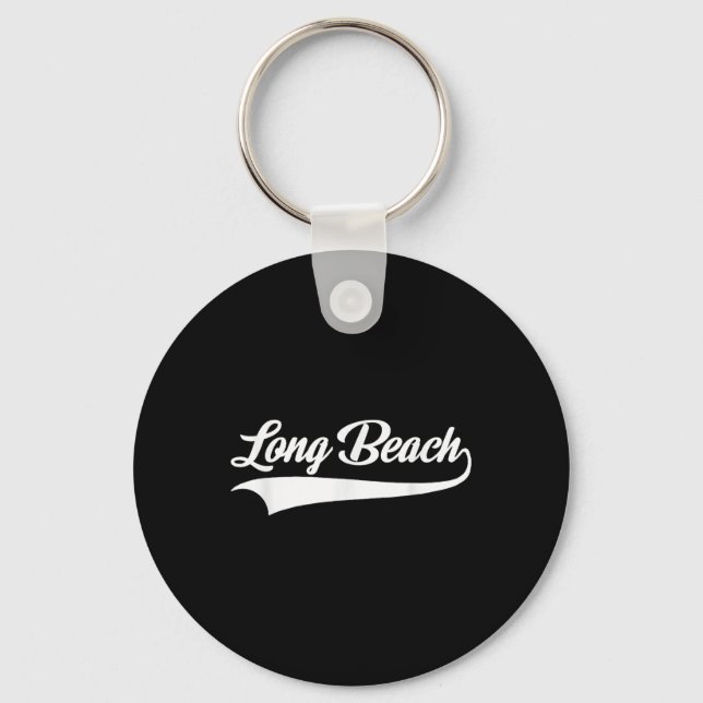Llavero Long Beach - California - Diseño Throwback - Clic (Anverso)
