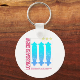 Llavero Longboard Retro Skateboard Vintage Skater Design