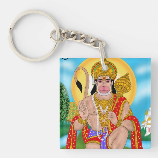 Llavero Lord Hanuman Keyring – Spiritual Keychain for Ever (Frente)