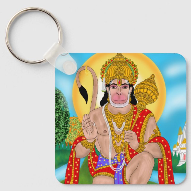 Llavero Lord Hanuman Keyring – Spiritual Keychain for Ever (Anverso)