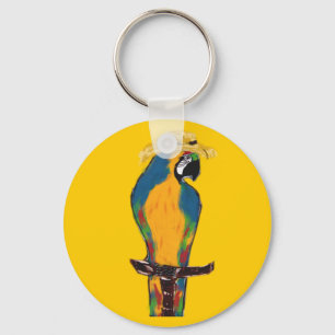 Llavero Loro azul y amarillo