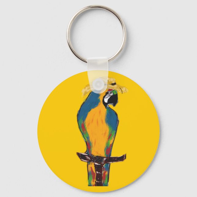 Llavero Loro azul y amarillo (Anverso)