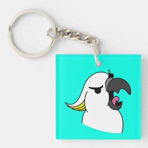 Llavero Loro blanco con texto gracioso