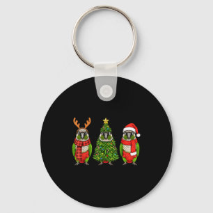 Llavero Loro Conure de Mejilla Verde de Navidad Retro Sant