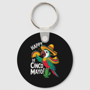 Llavero Loro divertido sombrero cinco de mayo 