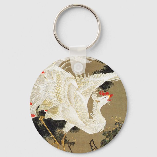 Llavero Loro en la rama de un Rosa florido Bush Keyc (Anverso)