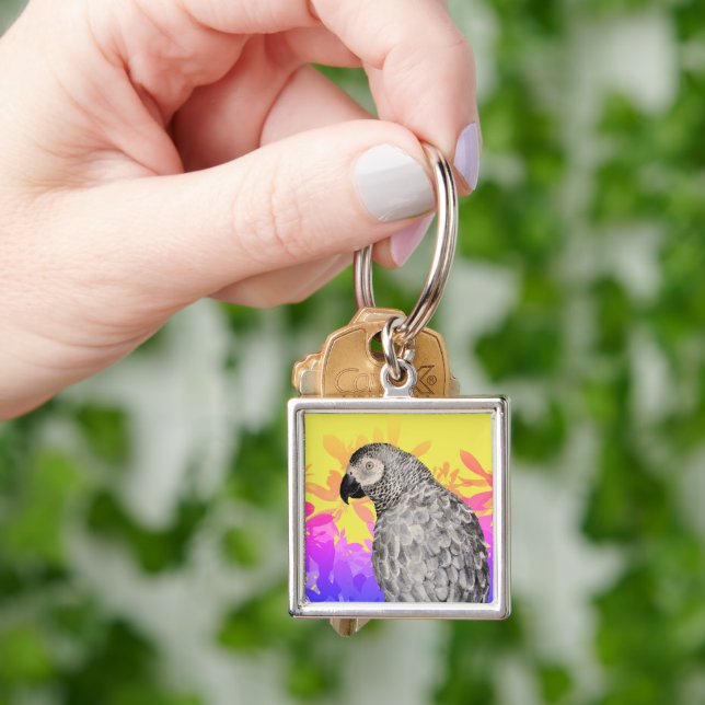 Llavero Loro gris africano (Mano)