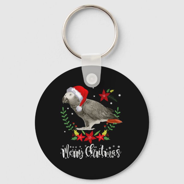 Llavero Loro gris navidad (Anverso)
