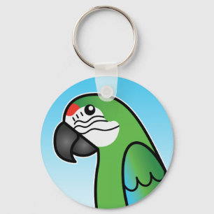 Llavero Loro Guacamayo de Dibujos Animados Militares