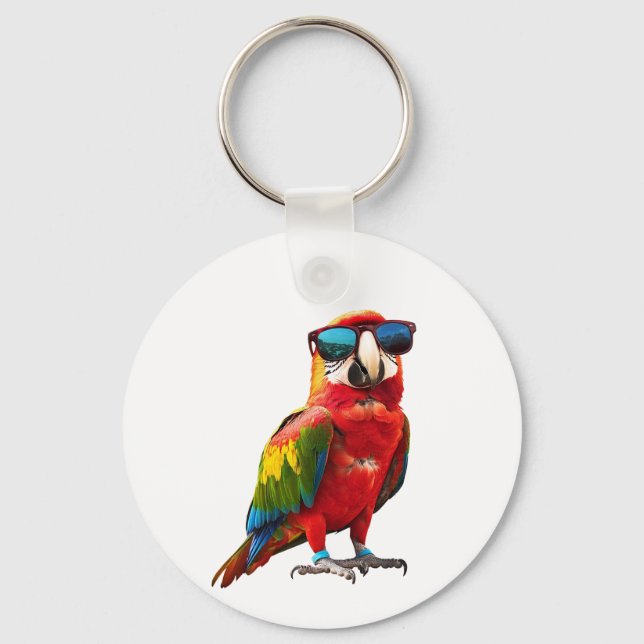 Llavero Loro Guay con gafas de sol (Anverso)