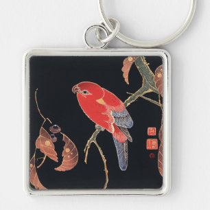 Llavero Loro Rojo Ito Jakuchu en la Rama Arte Japonés
