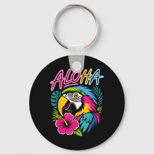 Llavero Loro Trocal Aloha Hawái Viaje Guacamayo Hibisco
