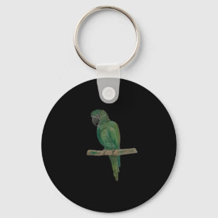Llavero Loro verde vibrante – Arte en acuarela pintado a m