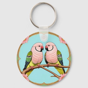 Llavero Loros Ilustrativos Hermosos Juntos