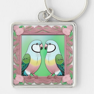 Llavero Loros Ilustrativos Hermosos Juntos