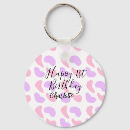 Llavero Los abstractos púrpura rosa forman un feliz primer