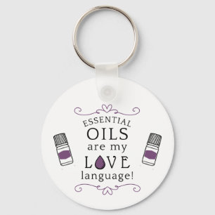 Llavero Los aceites son mi lenguaje del amor púrpura