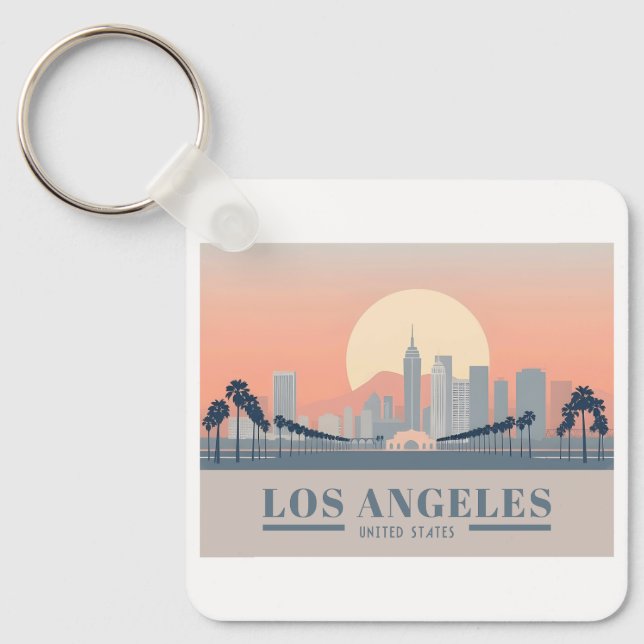 Llavero Los Angeles California Skyline Pastel Travel (Anverso)