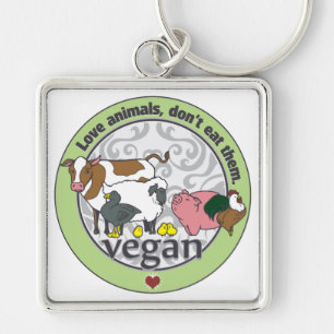 Llavero Los animales del amor no los comen vegano