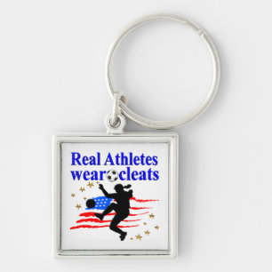 LLAVERO LOS ATLETAS REALES LLEVAN CLEATES DISEÑO DE FÚTBOL