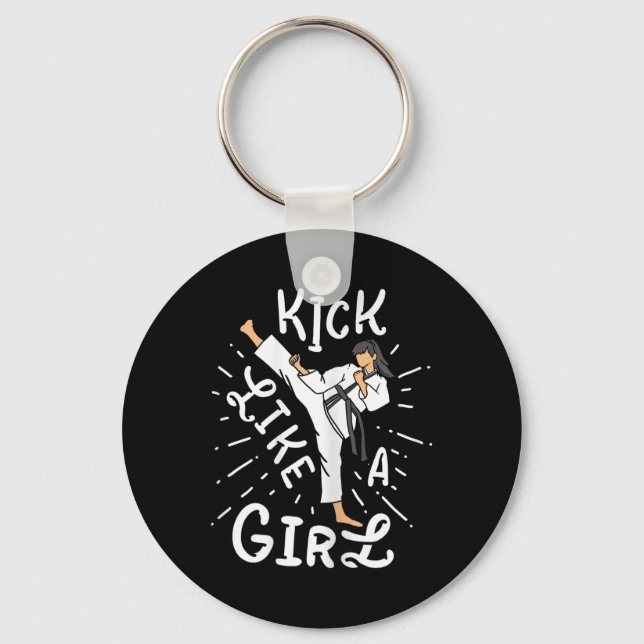 Llavero Los Chicas De Karate Son Como Un Taekwondo De Kick (Anverso)