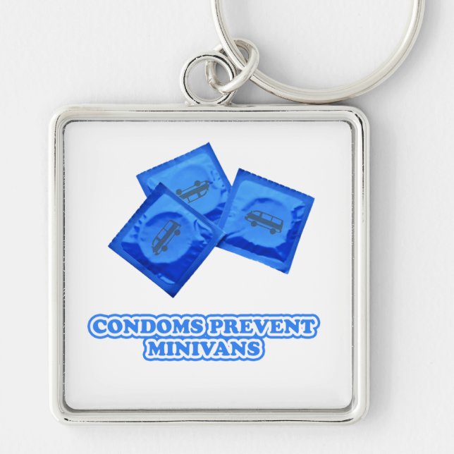Llavero Los condones previenen los minivanes (Frente)