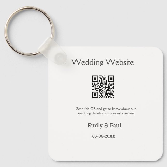 Llavero Los detalles del sitio web del boda scan QR añaden (Anverso)