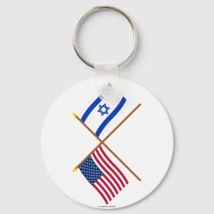 Llavero Los E.E.U.U. y banderas cruzadas Israel